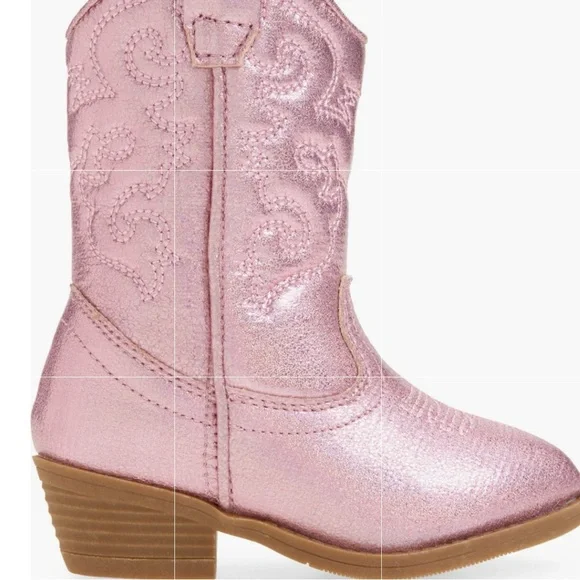 Tucker + Tate Sparkling Pink Kids Cowboy Boots - Picture 4 of 8